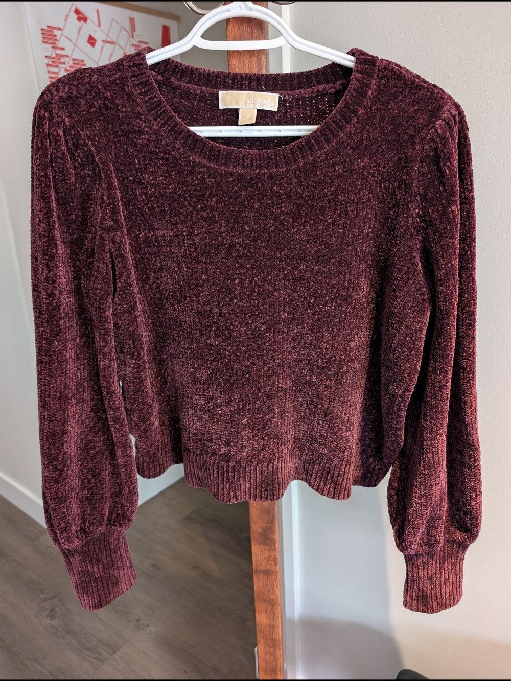 Cozy Chenille Crewneck Sweater - Burgundy
